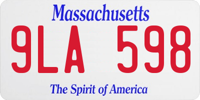 MA license plate 9LA598