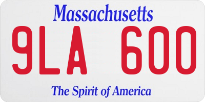 MA license plate 9LA600