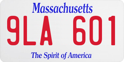 MA license plate 9LA601