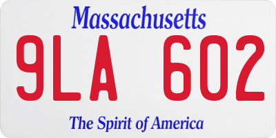MA license plate 9LA602