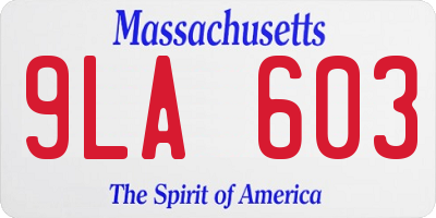 MA license plate 9LA603
