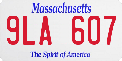 MA license plate 9LA607