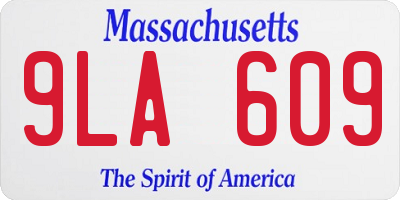 MA license plate 9LA609