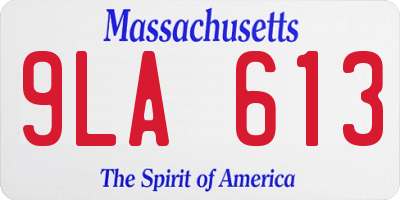 MA license plate 9LA613
