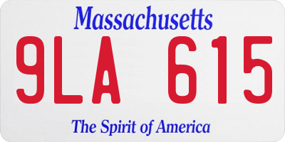 MA license plate 9LA615