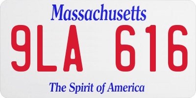 MA license plate 9LA616