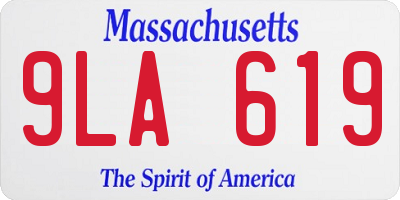 MA license plate 9LA619