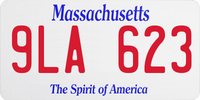 MA license plate 9LA623