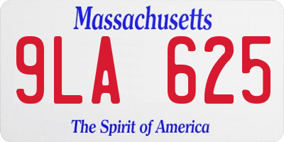MA license plate 9LA625