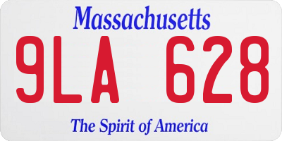 MA license plate 9LA628