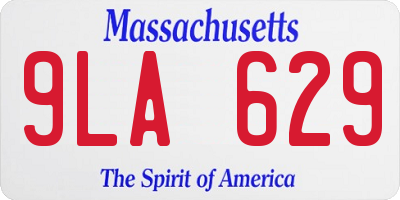 MA license plate 9LA629