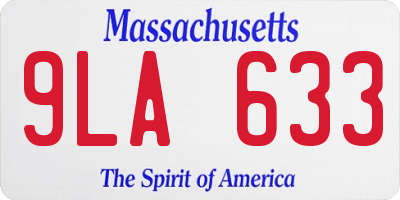 MA license plate 9LA633
