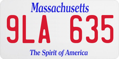 MA license plate 9LA635