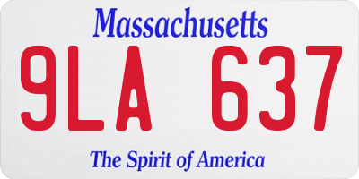 MA license plate 9LA637