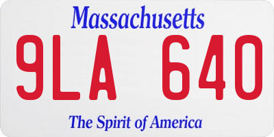 MA license plate 9LA640