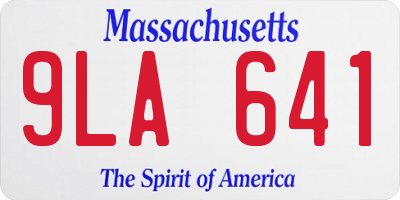 MA license plate 9LA641