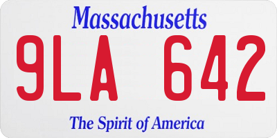 MA license plate 9LA642