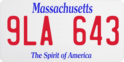 MA license plate 9LA643