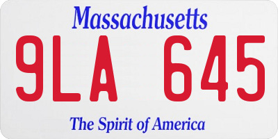 MA license plate 9LA645