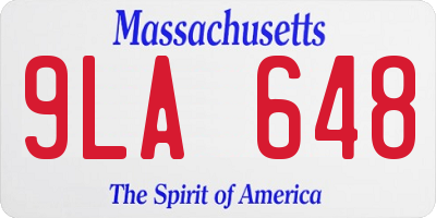 MA license plate 9LA648