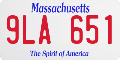 MA license plate 9LA651
