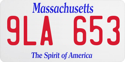 MA license plate 9LA653