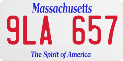 MA license plate 9LA657