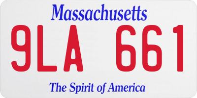 MA license plate 9LA661