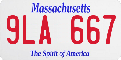 MA license plate 9LA667