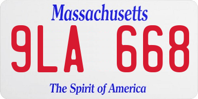 MA license plate 9LA668
