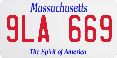 MA license plate 9LA669