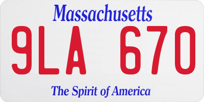 MA license plate 9LA670