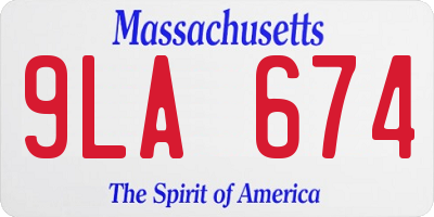 MA license plate 9LA674
