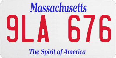 MA license plate 9LA676
