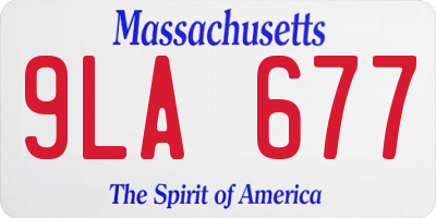 MA license plate 9LA677