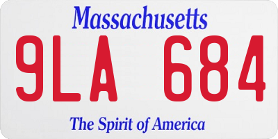 MA license plate 9LA684