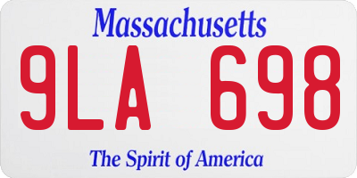 MA license plate 9LA698