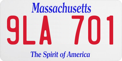 MA license plate 9LA701