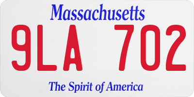 MA license plate 9LA702