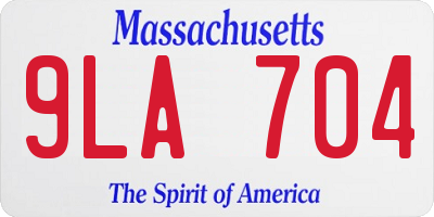 MA license plate 9LA704