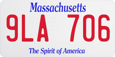MA license plate 9LA706
