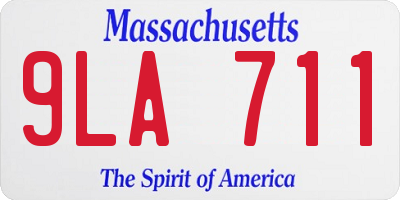 MA license plate 9LA711