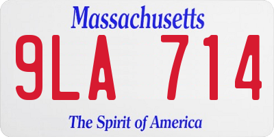 MA license plate 9LA714