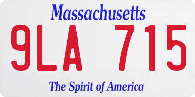 MA license plate 9LA715
