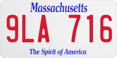 MA license plate 9LA716