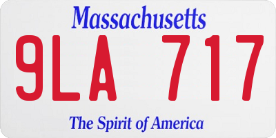 MA license plate 9LA717
