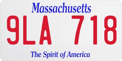 MA license plate 9LA718