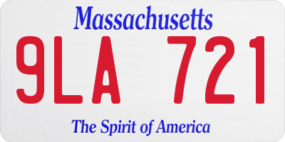 MA license plate 9LA721