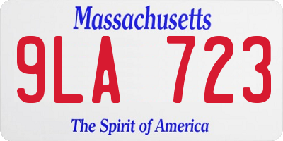 MA license plate 9LA723
