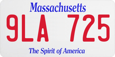 MA license plate 9LA725